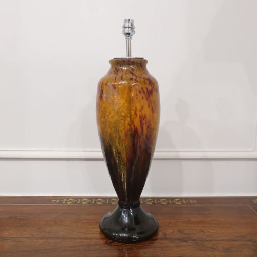 ART DECO MOTTLED GLASS TABLE LAMP IN THE STYLE OF CHARLES SCHNEIDER - ADDITIONAL PHOTO 5