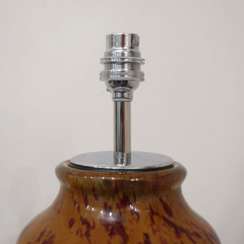 ART DECO MOTTLED GLASS TABLE LAMP IN THE STYLE OF CHARLES SCHNEIDER - ADDITIONAL PHOTO 7