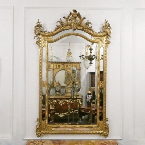 French 19th Century Gilt Wall Mirror in the Louis XVI Style