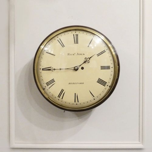 Georgian 13 Inch Dial Wall Clock by Richard Jones of Hereford