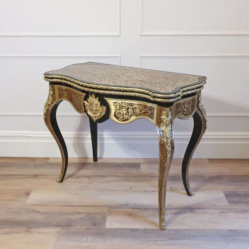 French Louis XV Style Boulle Side Games Table by Maison Millet