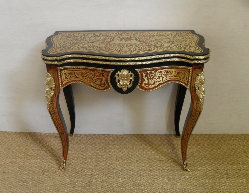 Brass and Tortoise Shell inlaid Games Table