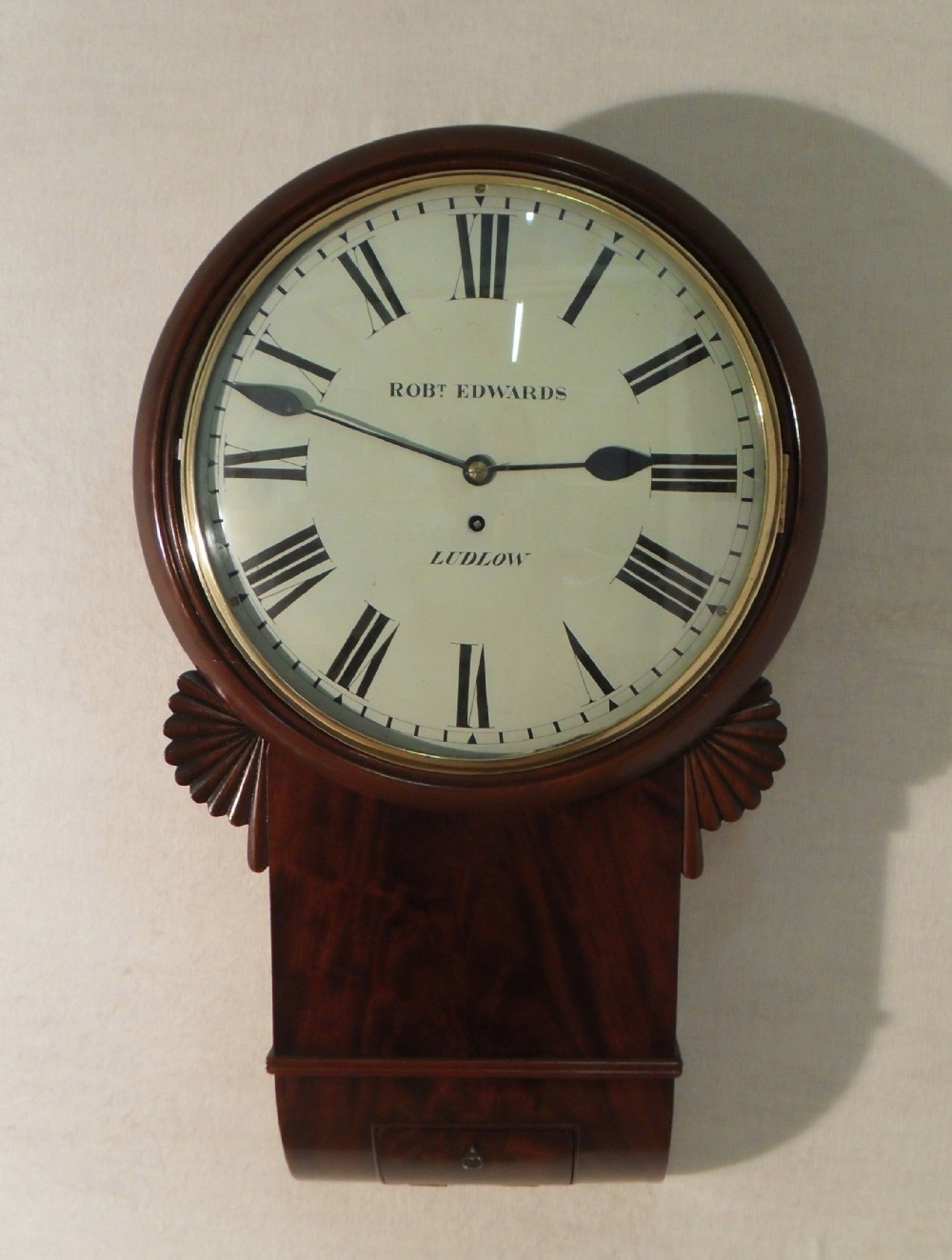 Mahogany Drop Dial Wall Clock