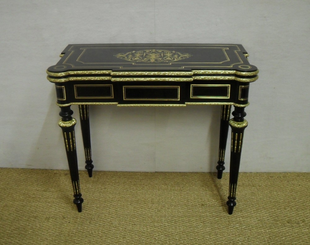 French Ebonised Games Table