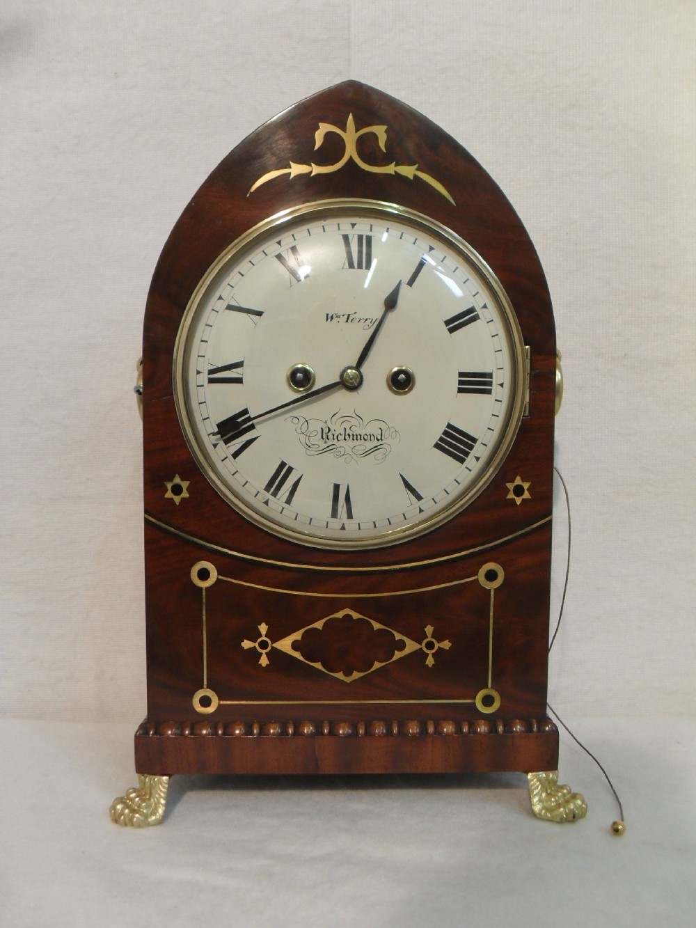 Mahogany and Brass Inlaid Bracket Clock