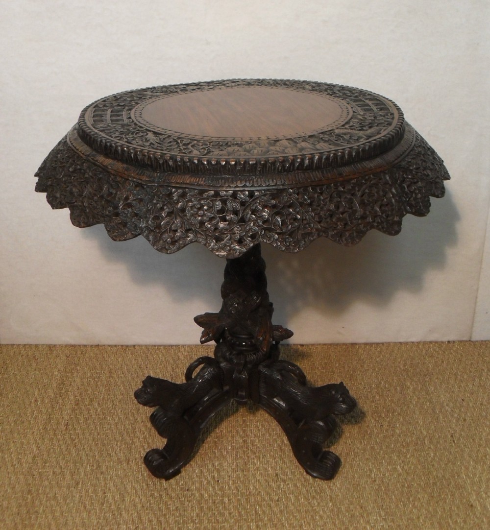 Burmese Rosewood Occasional Table