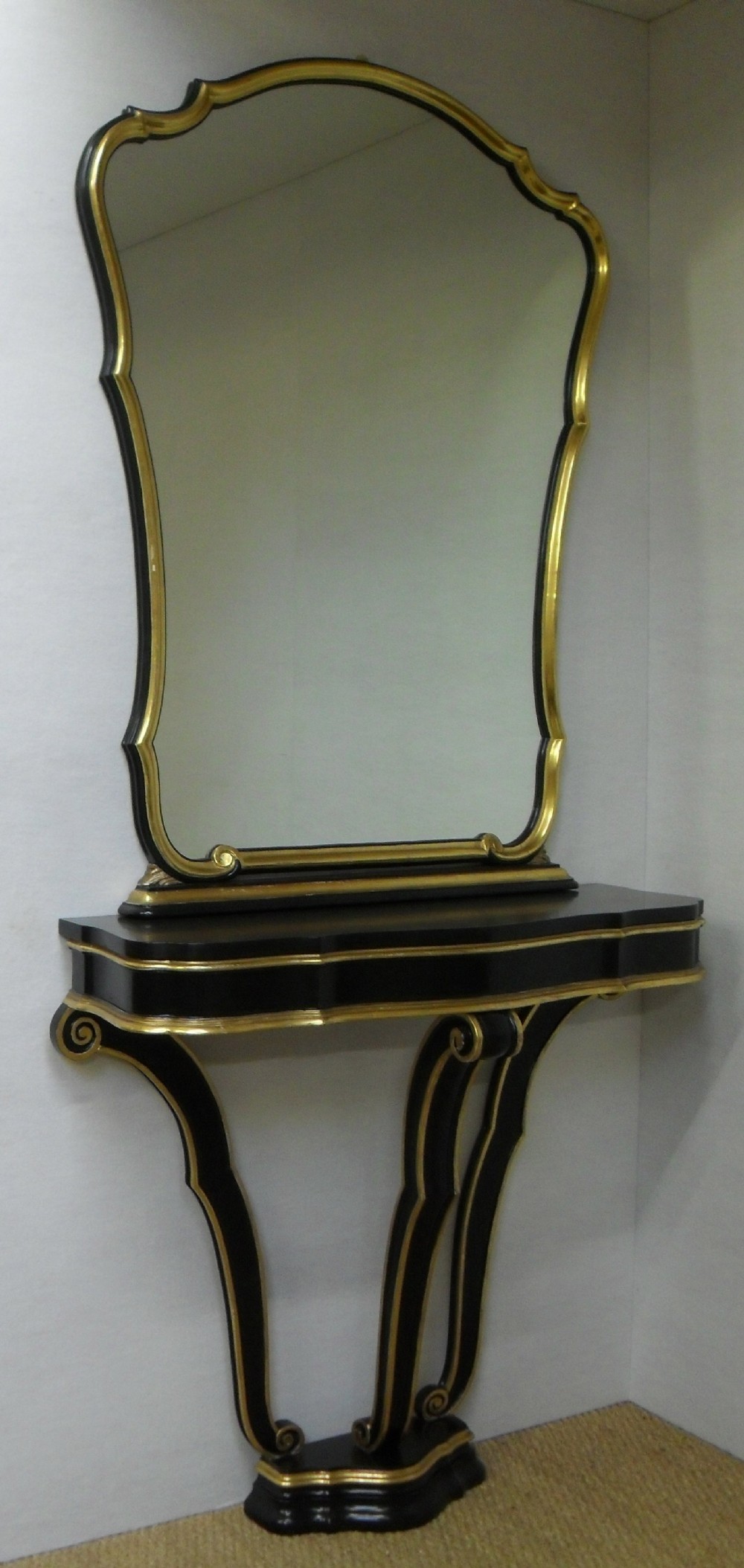 Italian Art Deco Mirror Console Table