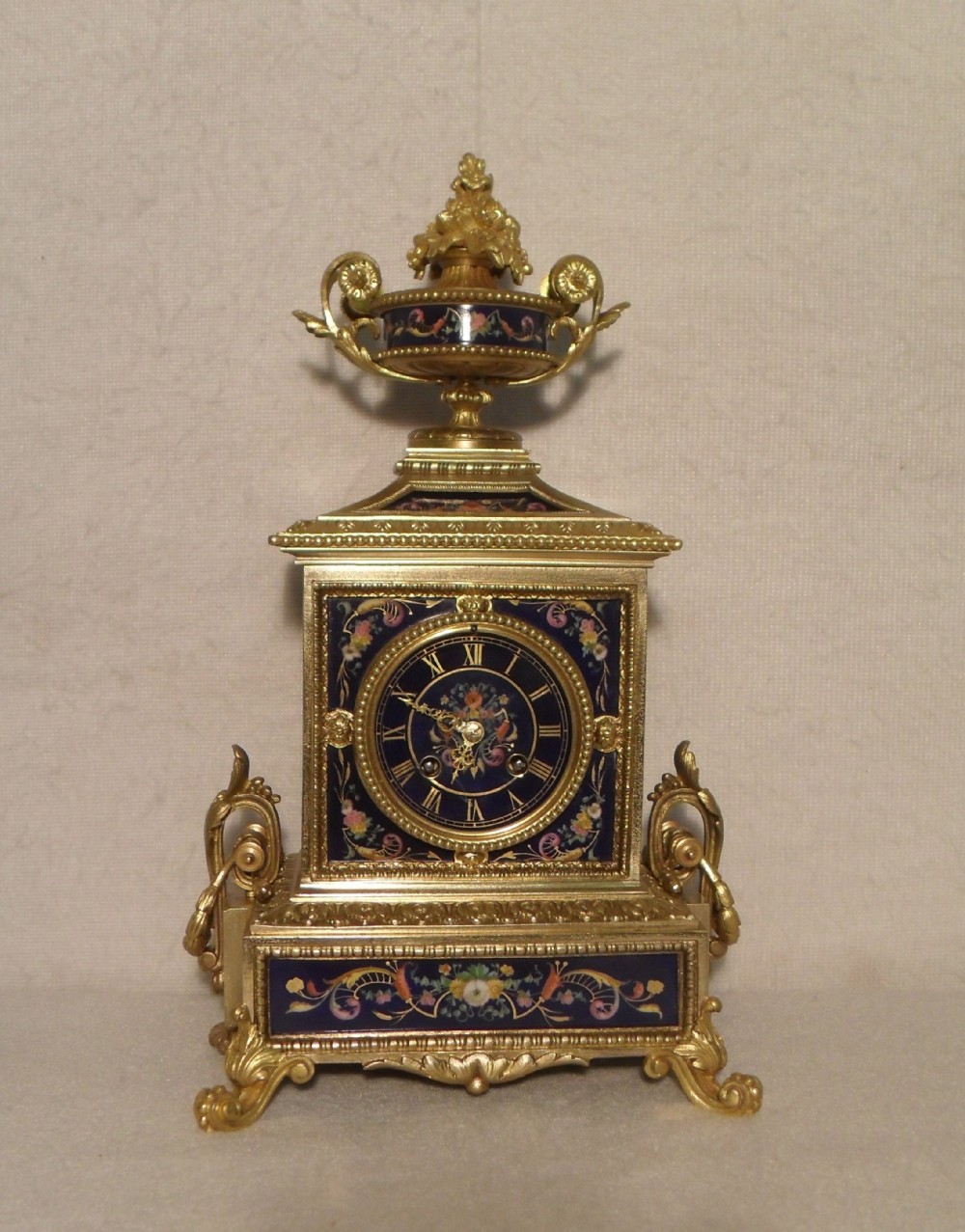 French Ormolu and Porcelain Mantel Clock