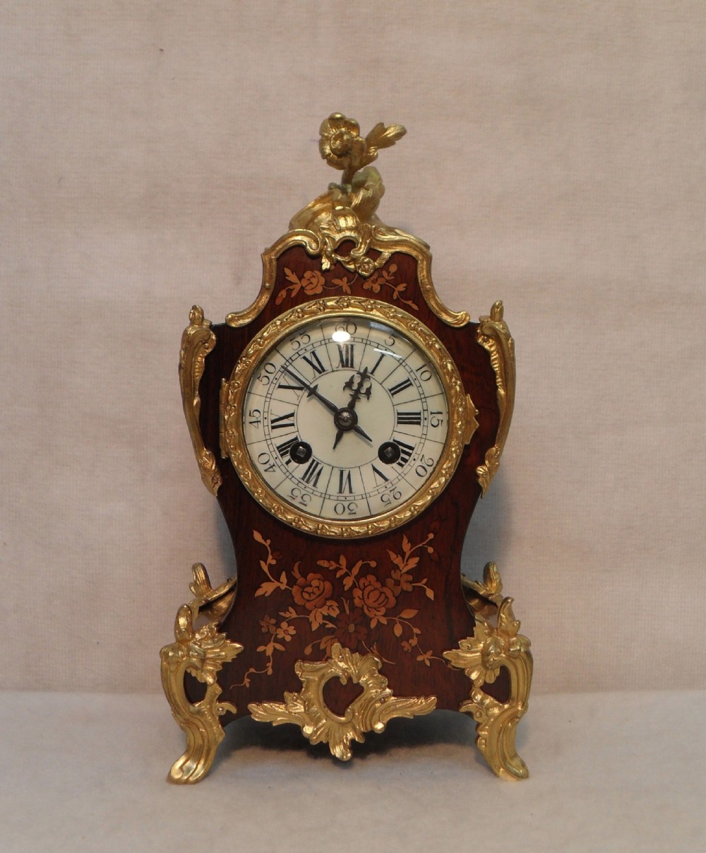 French Marquetry Mantel Clock