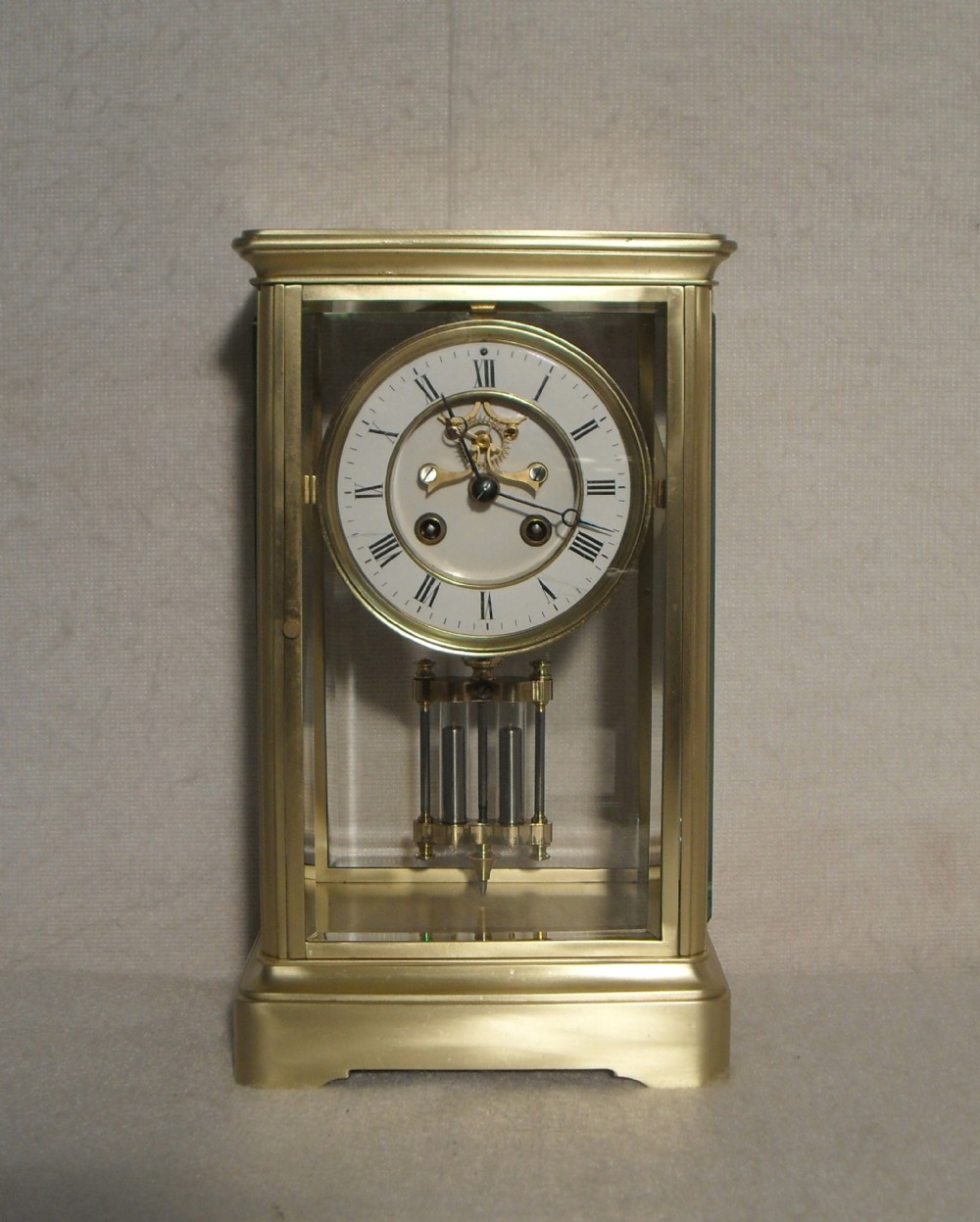 French Four Glass Mantel Clock