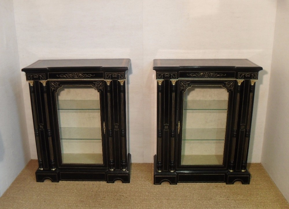 Pair of Victorian Display Cabinets / Bookcases
