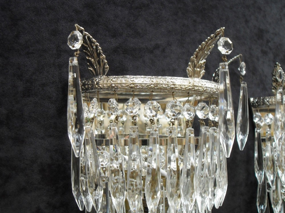 Pair of Italian Art Deco Chrome and Glass Wall Lights View III