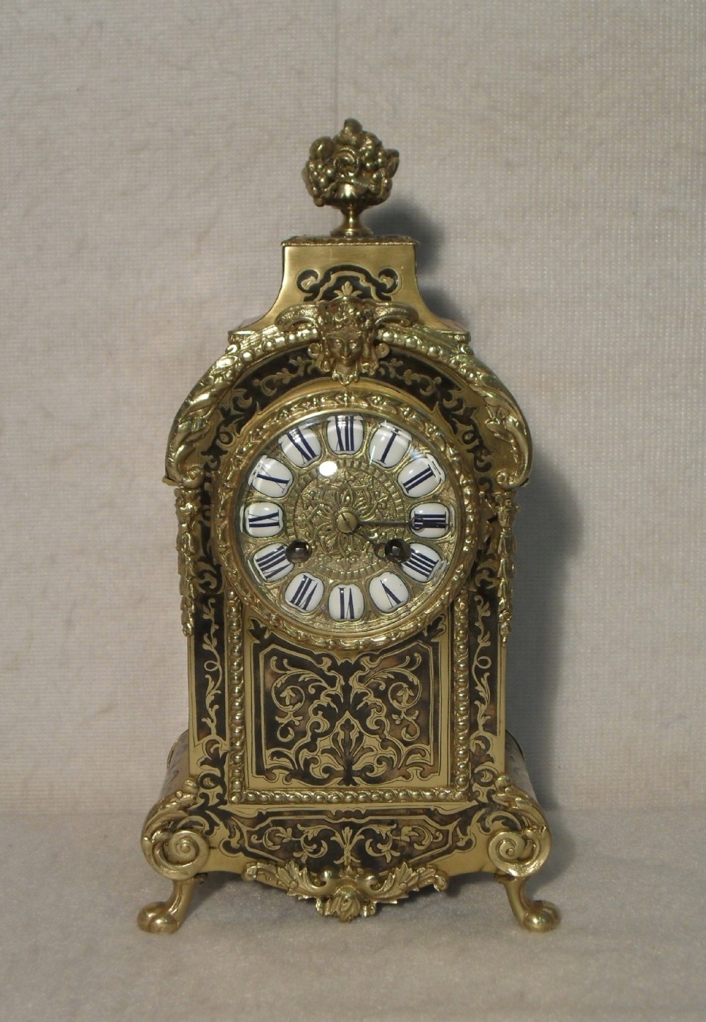 French Louis XIV Style Boulle Mantel Clock