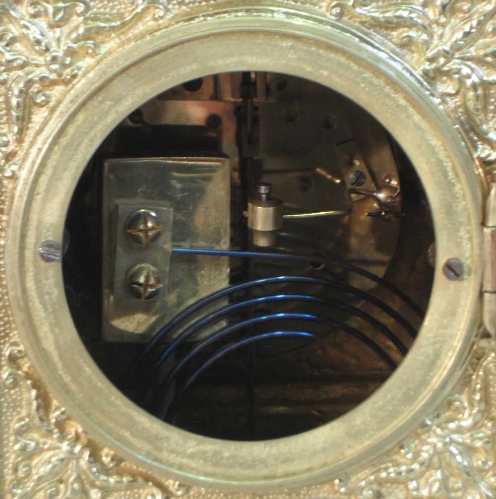 French Belle Epoque Decorative Brass Mantel Clock View VI