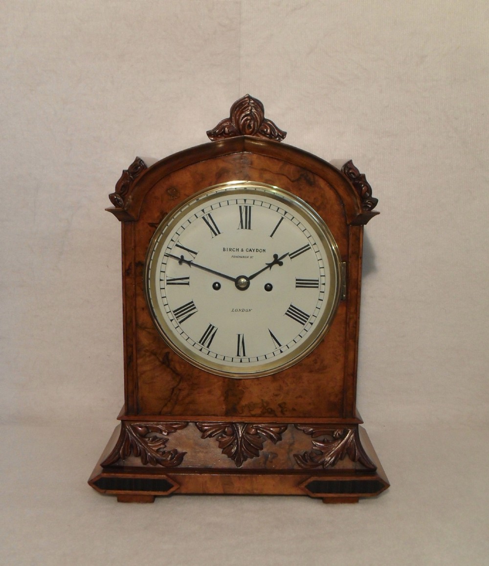 English Victorian Walnut Bracket Clock