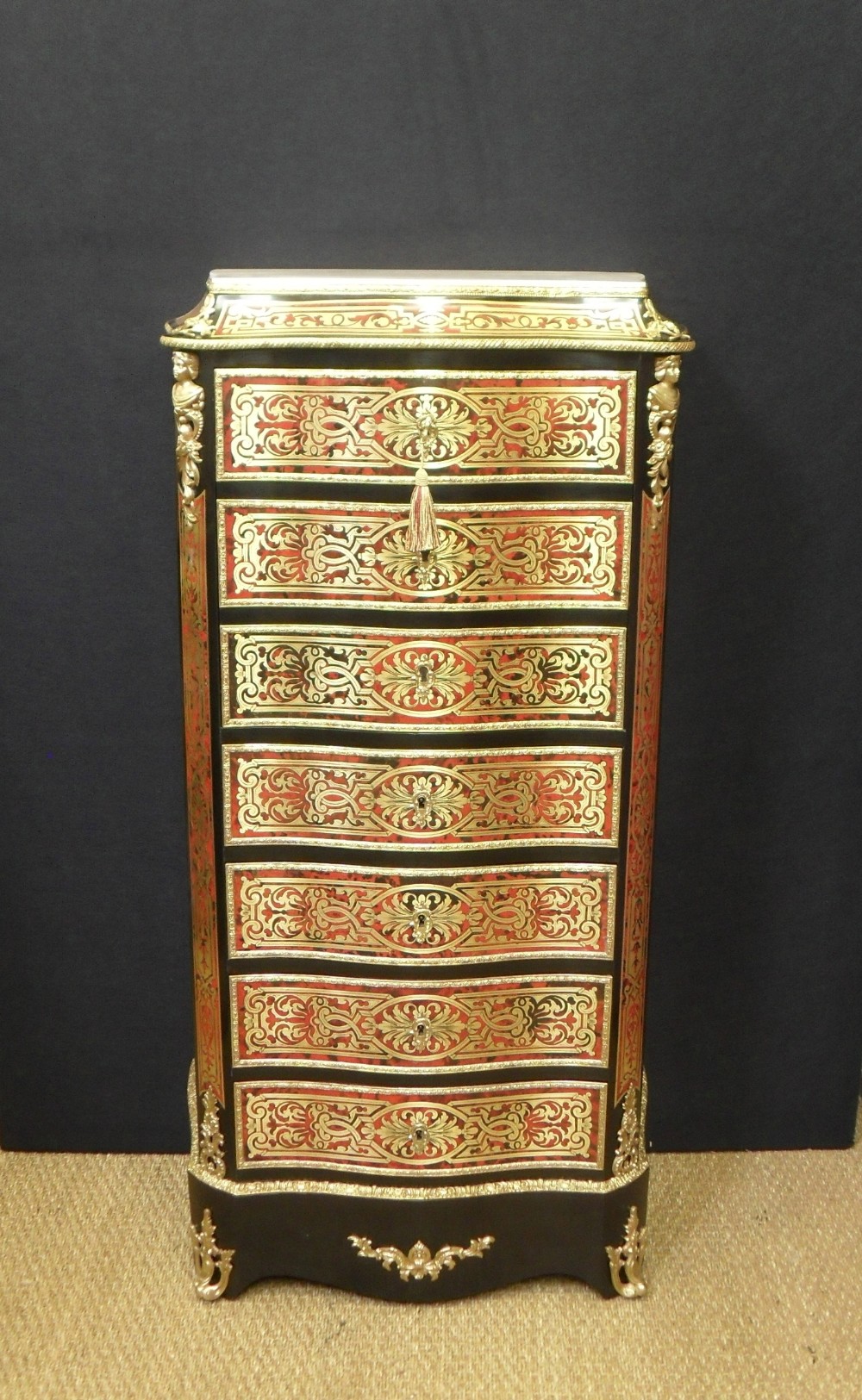 French 19th Century Boulle Wellington Chest Secretaire