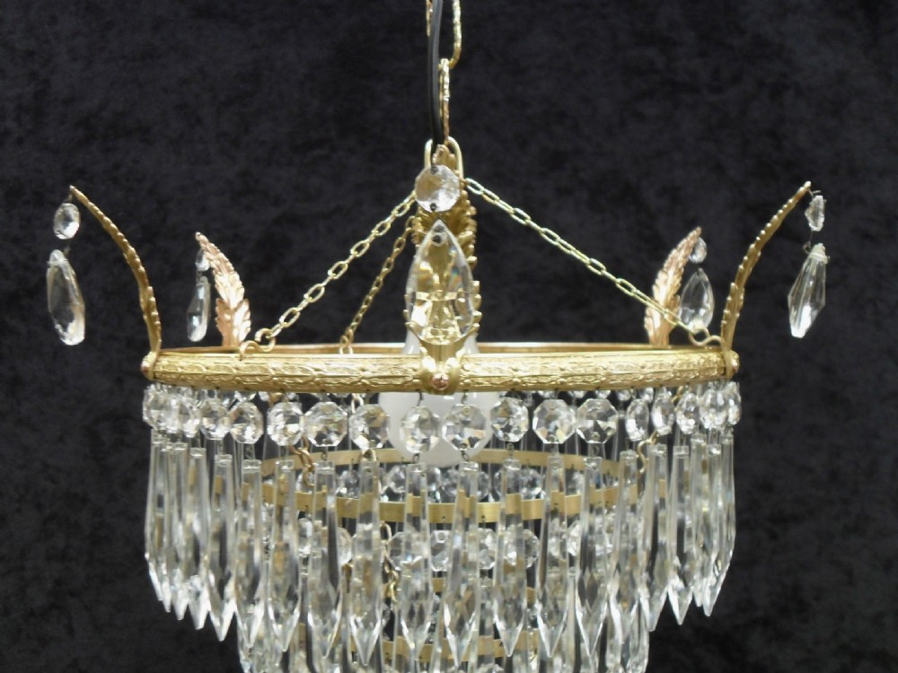 Italian Art Deco Four Tier Glass Chandelier View II