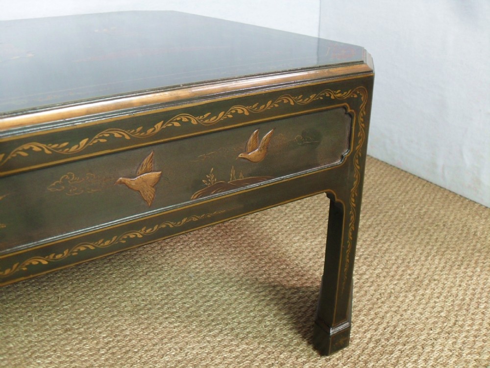 Oriental Chinoiserie Emerald Green Coffee Table View V