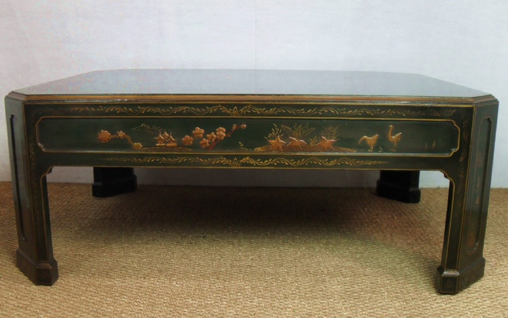 Oriental Chinoiserie Emerald Green Coffee Table View IX