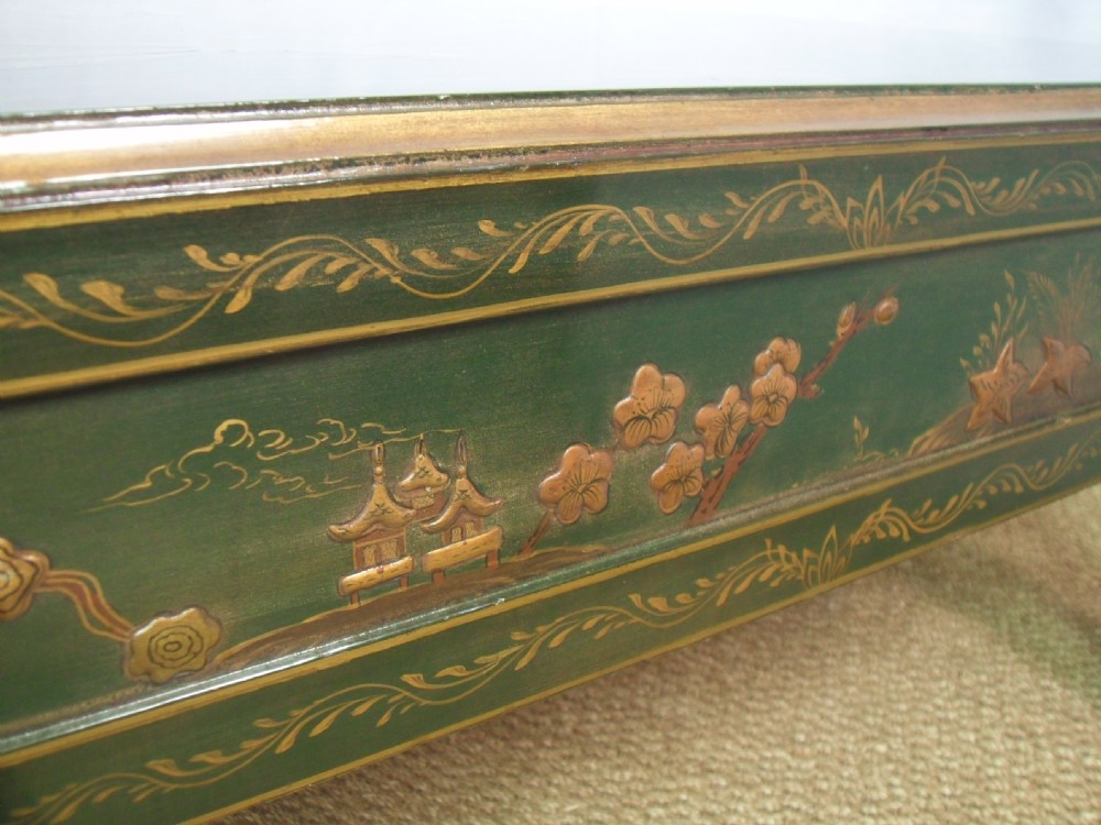 Oriental Chinoiserie Emerald Green Coffee Table View XI