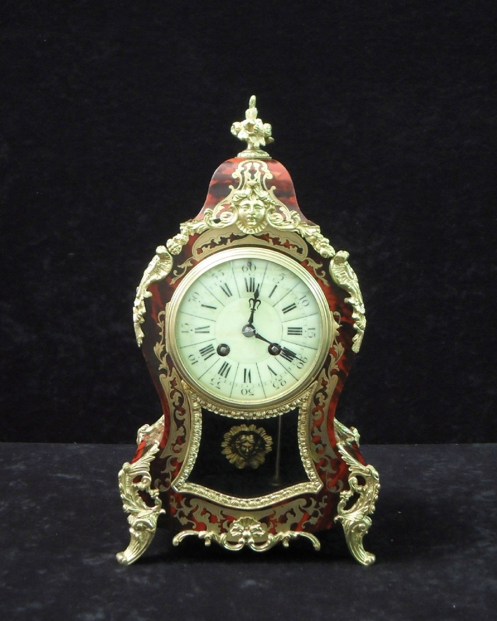 French Louis XV Style Boulle Mantel Clock
