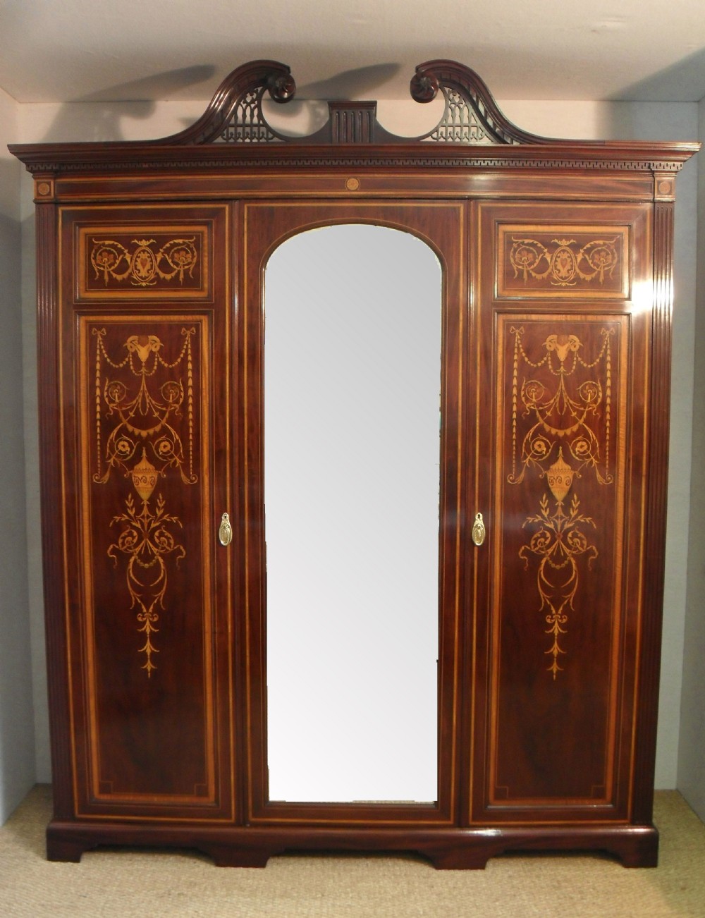 Edwardian Sheraton Revival Wardrobe Attributed to Gillows