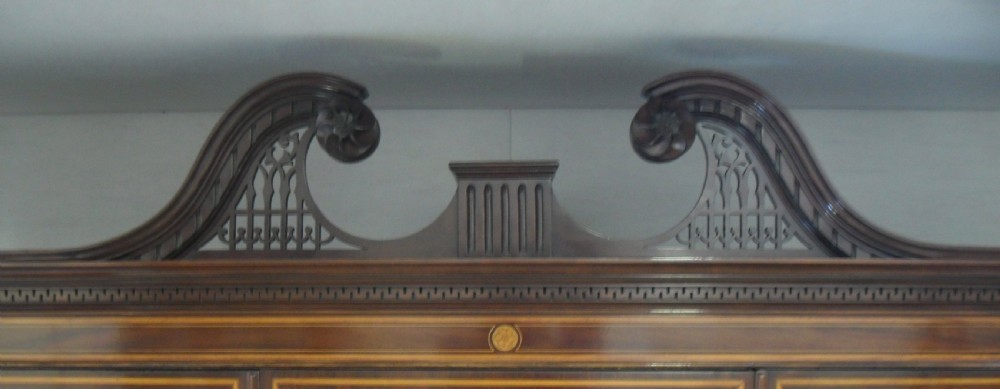 Edwardian Sheraton Revival Wardrobe Attributed to Gillows View VII