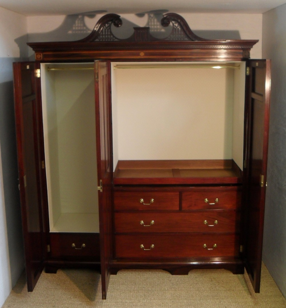 Edwardian Sheraton Revival Wardrobe Attributed to Gillows View VIII