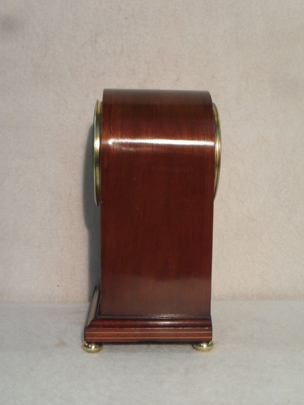 French Belle Epoque Mahogany Inlaid Mantel Clock View IV