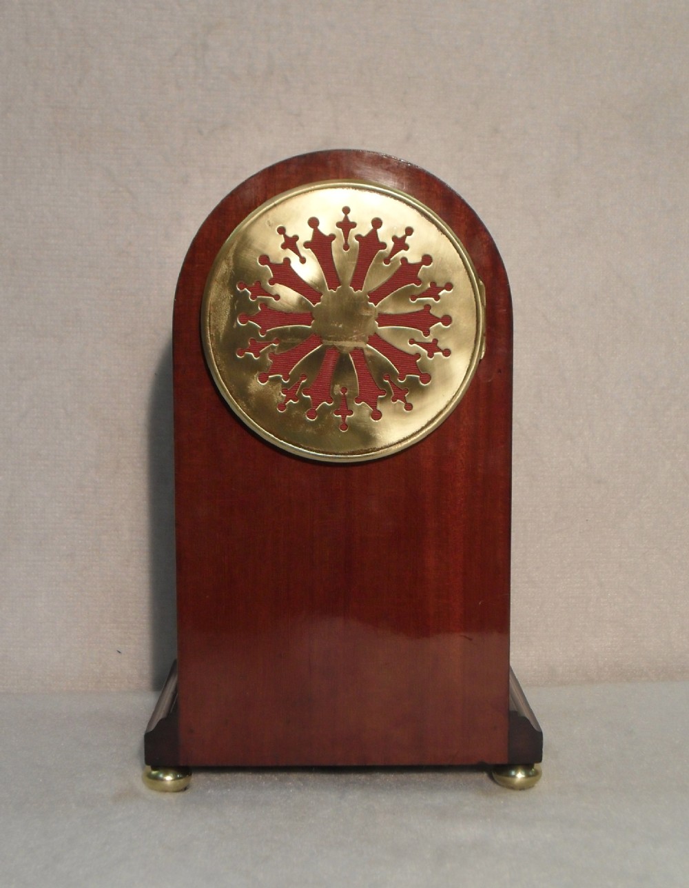 French Belle Epoque Mahogany Inlaid Mantel Clock View V