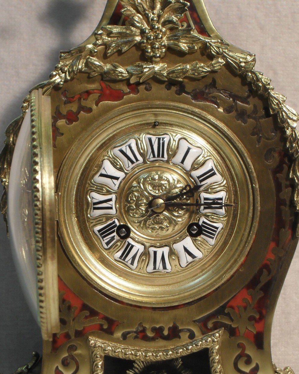 French Boulle Mantel Clock with Ebonised Sides View II