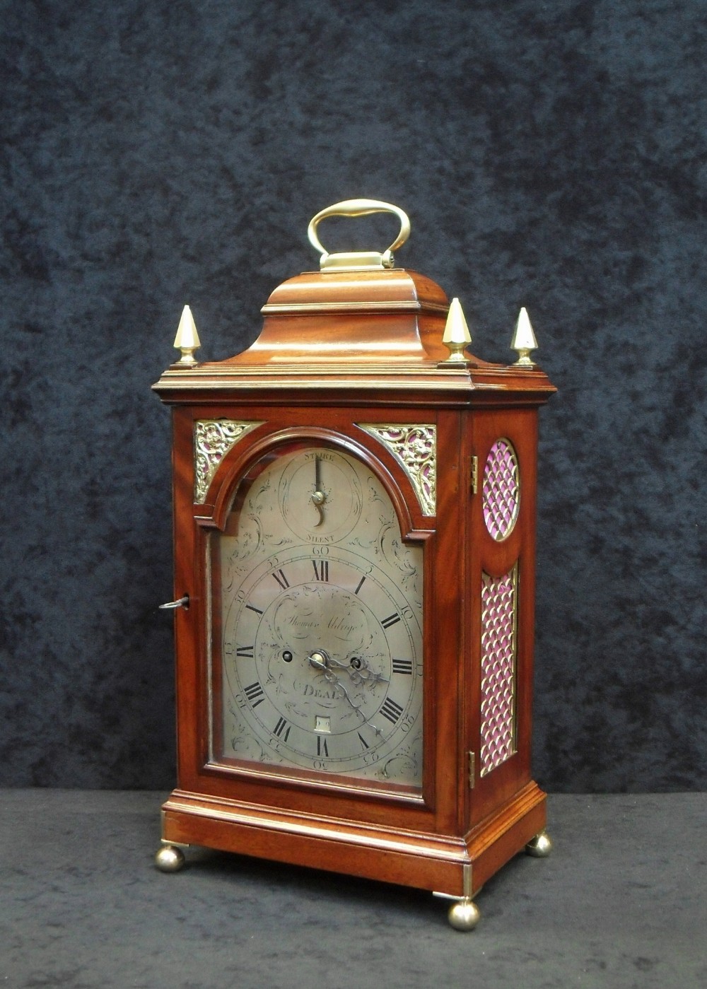 George III Figured Mahogany Bracket Clock