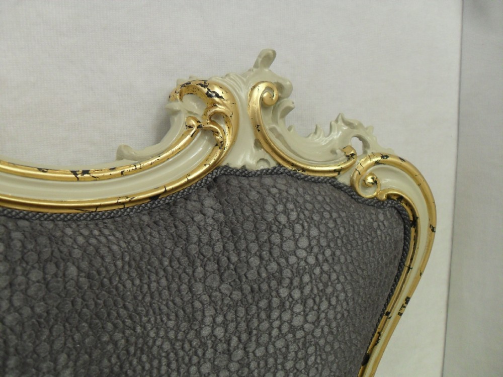 Italian Rococo Style Painted and Gilt King Size Bed Frame View IV