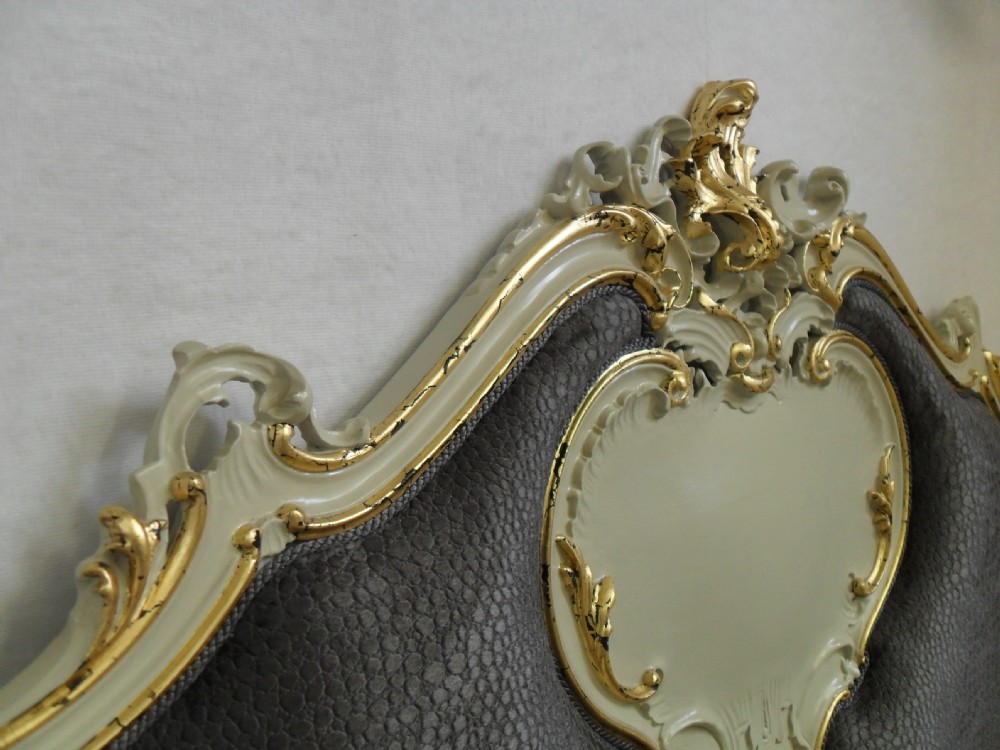 Italian Rococo Style Painted and Gilt King Size Bed Frame View V