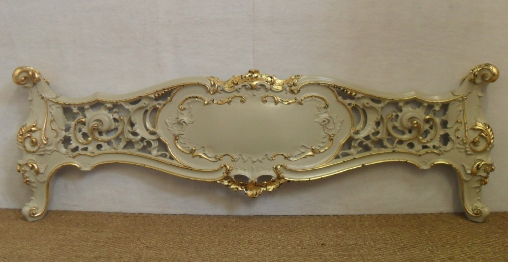 Italian Rococo Style Painted and Gilt King Size Bed Frame View VI