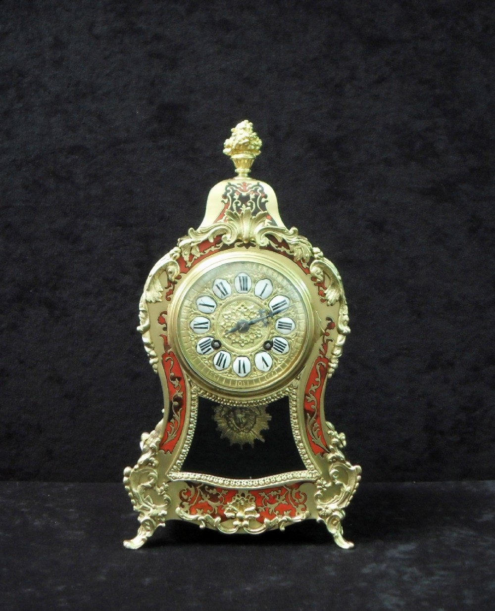 French 19th Century Louis XV Style Boulle Mantel Clock