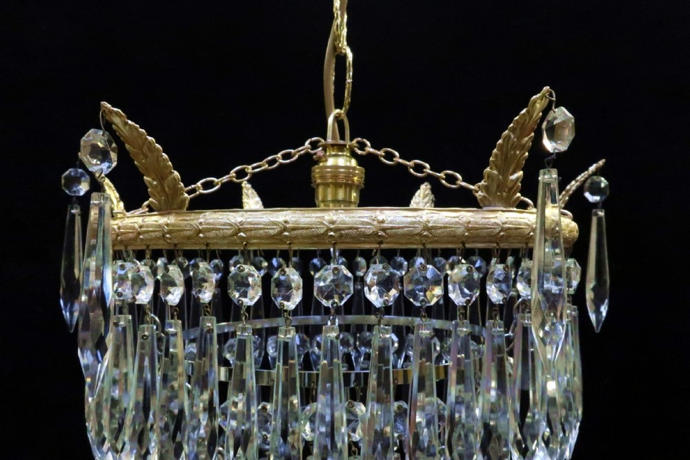 Italian Art Deco Four Tier Crystal Glass Chandelier View IV