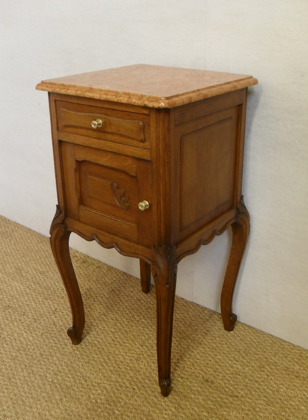Pair of Oak Continental Bedside Cabinets View II