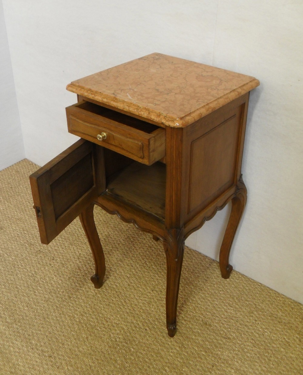 Pair of Oak Continental Bedside Cabinets View VII