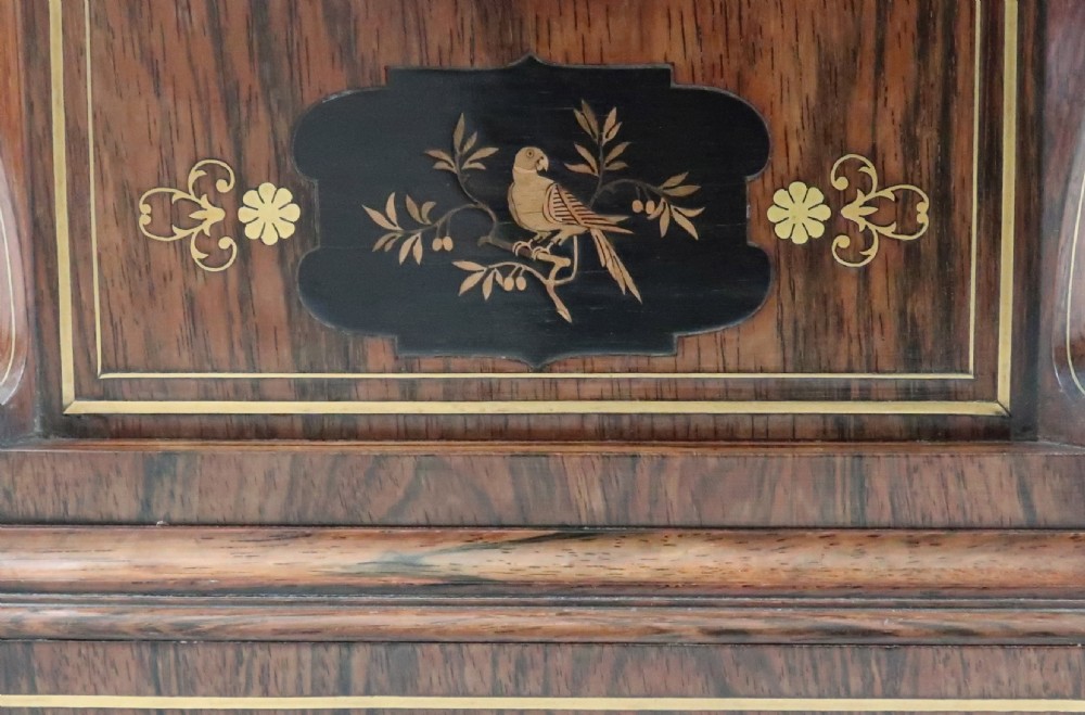 French Belle Epoque Rosewood and Inlaid Mantel Clock View IV