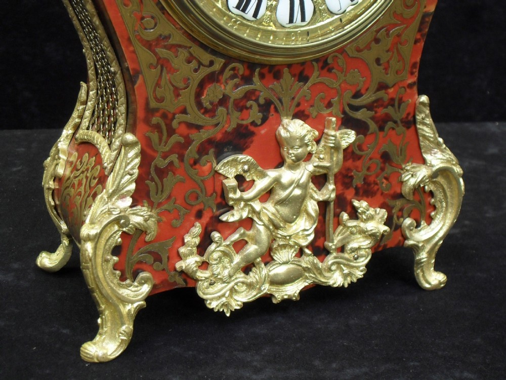 French Louis XV Style Boulle Mantel Clock View VI
