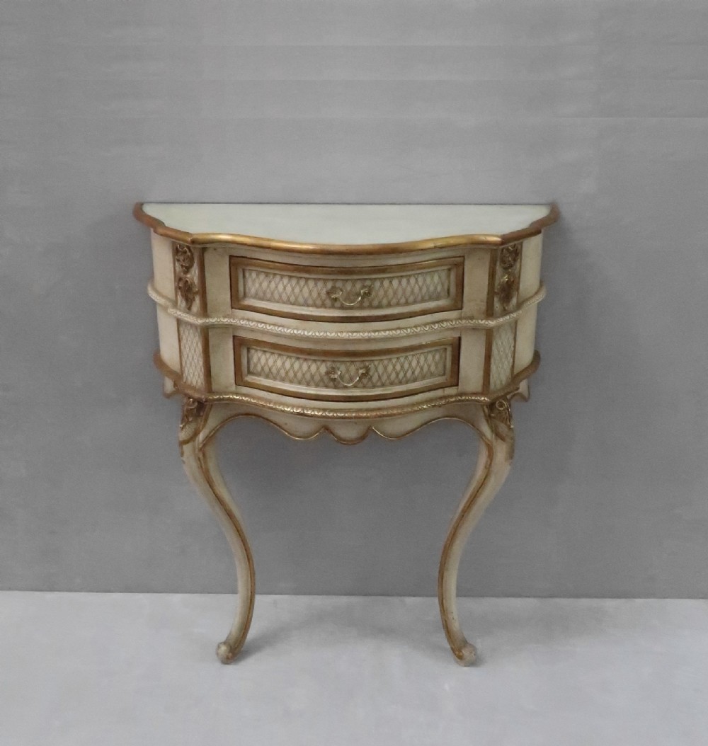 French Painted and Gilt Console Table