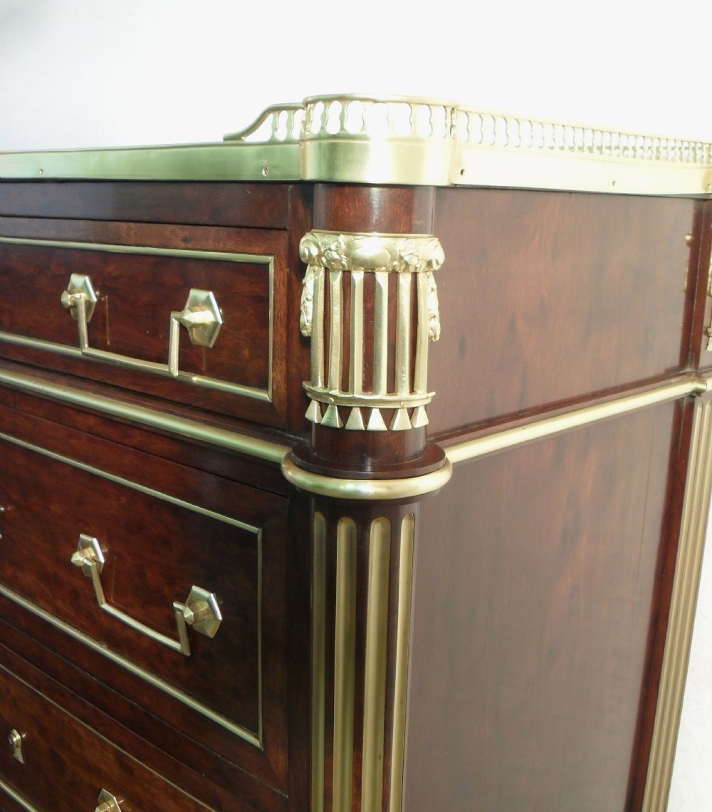 French 19th Century Mahogany and Brass Chest of Drawers View III