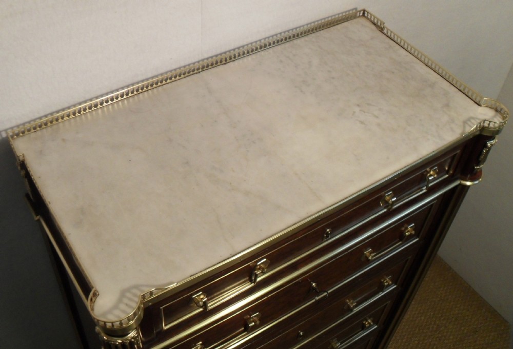French 19th Century Mahogany and Brass Chest of Drawers View IV