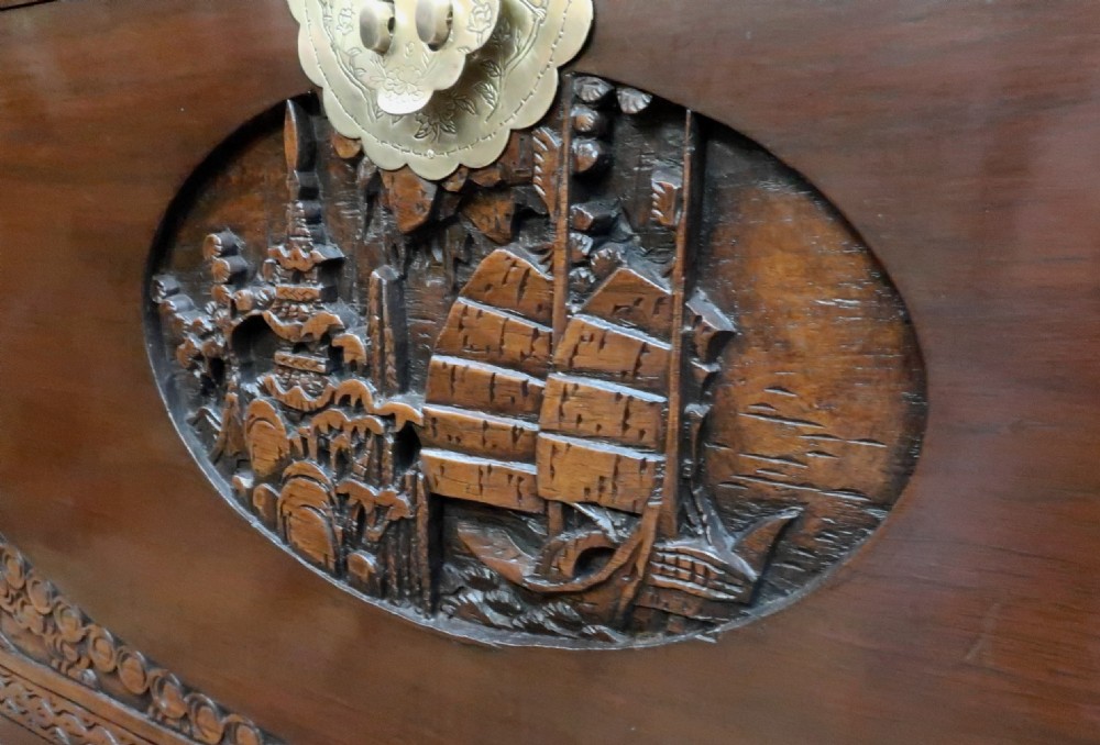 Oriental Early 20th Century Teak and Camphor Wood Chest View VI