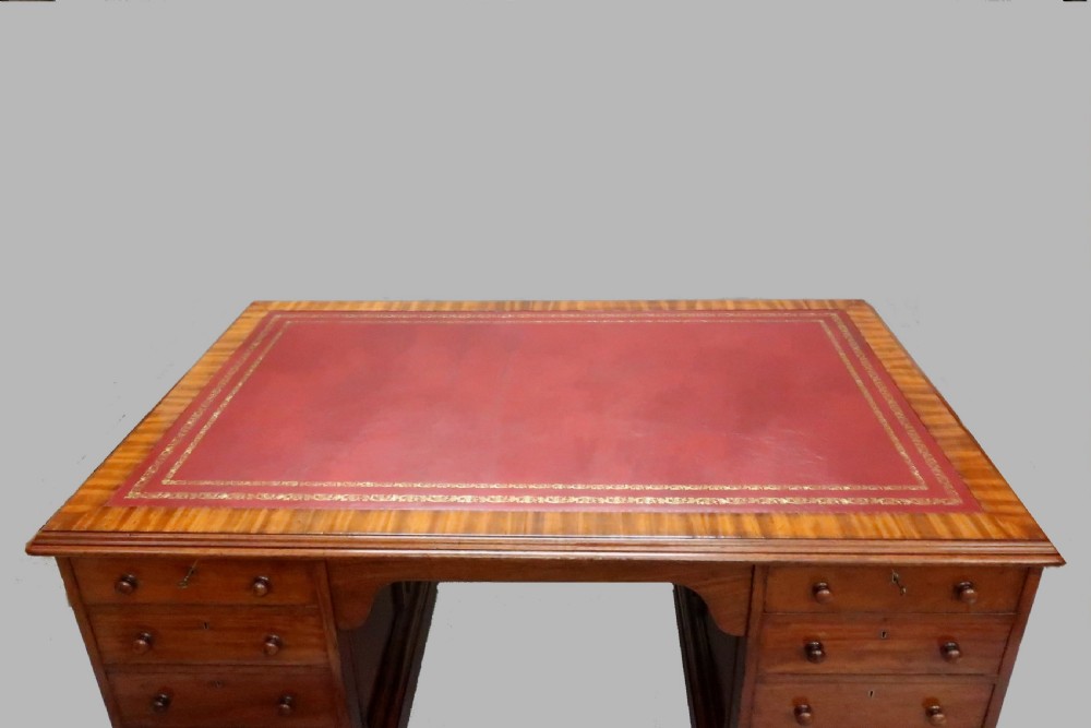 Victorian Mahogany Partners Pedestal Writing Desk  View III
