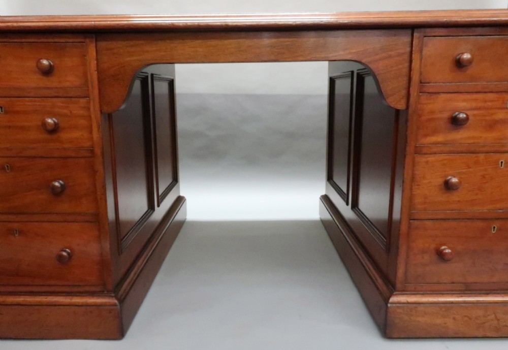 Victorian Mahogany Partners Pedestal Writing Desk  View VI