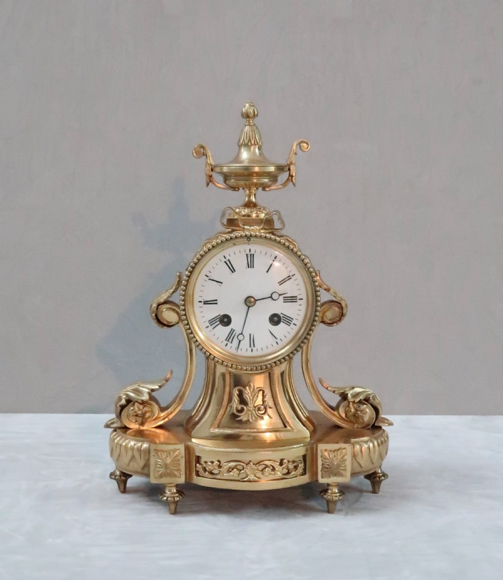 French Bronze Gilt Mantel Clock by Japy Freres