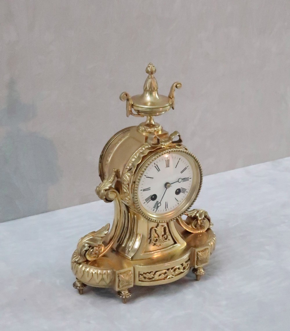 French Bronze Gilt Mantel Clock by Japy Freres View III