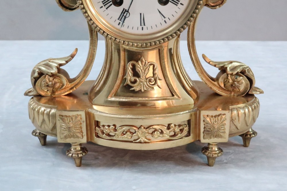 French Bronze Gilt Mantel Clock by Japy Freres View V